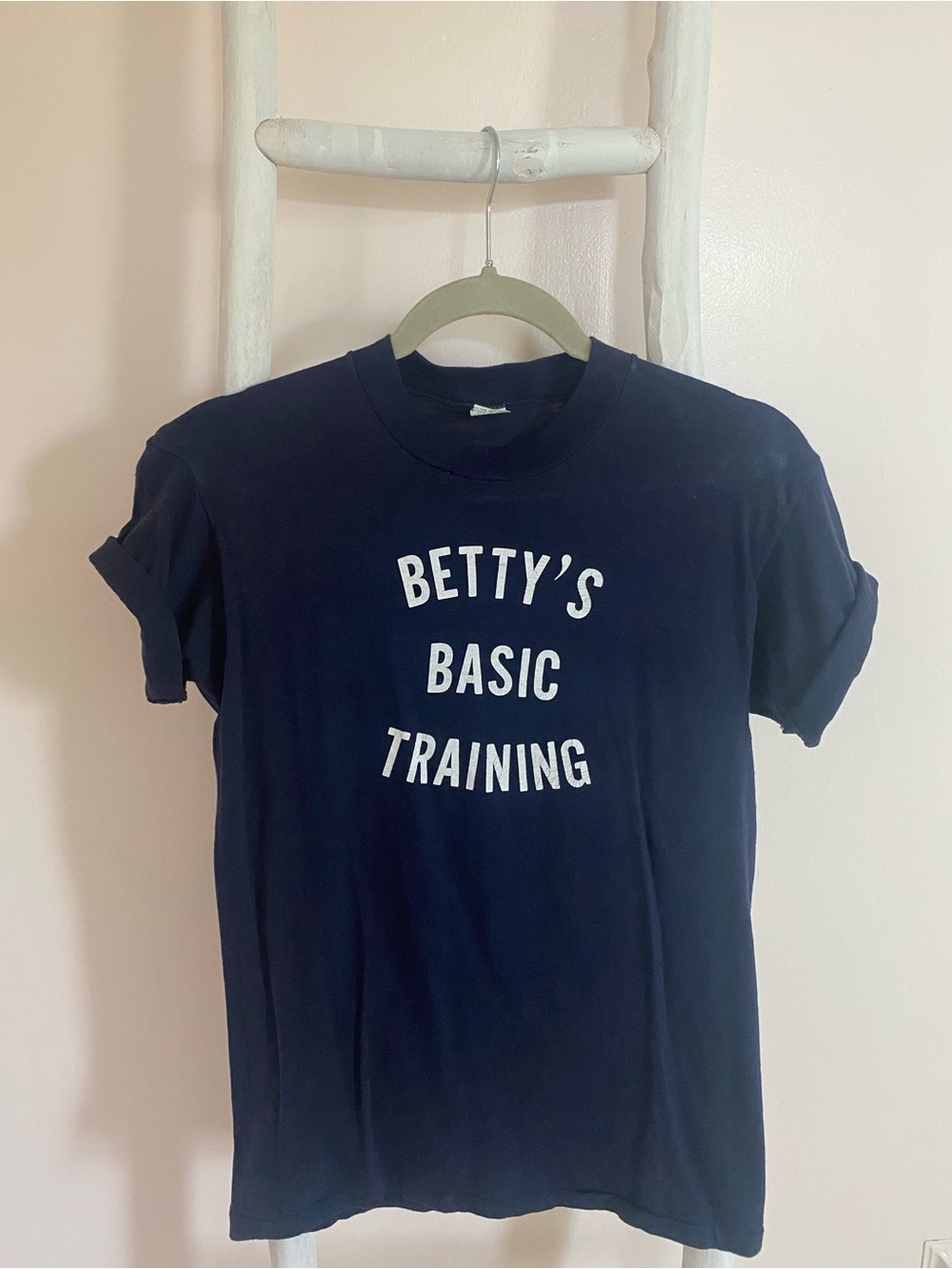 Vintage BETTY'S BASIC TRAINING Navy Graphic Tee
